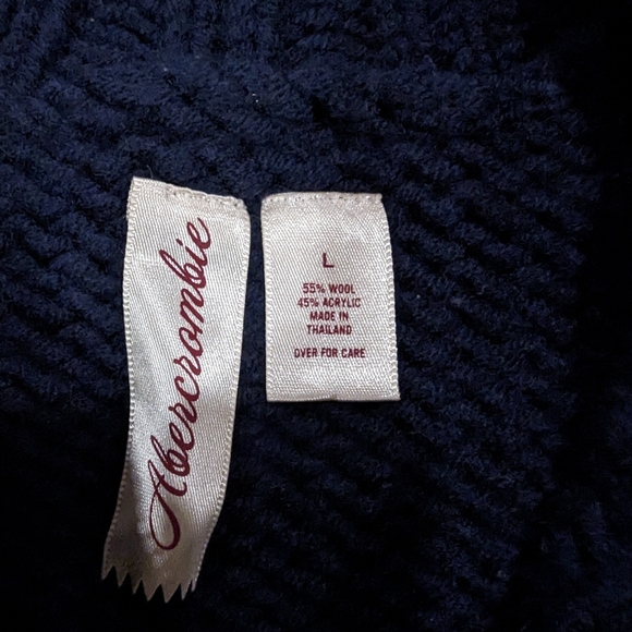 Abercrombie Wool-Blend Collared Full-Zip Sweater - Picture 3 of 3